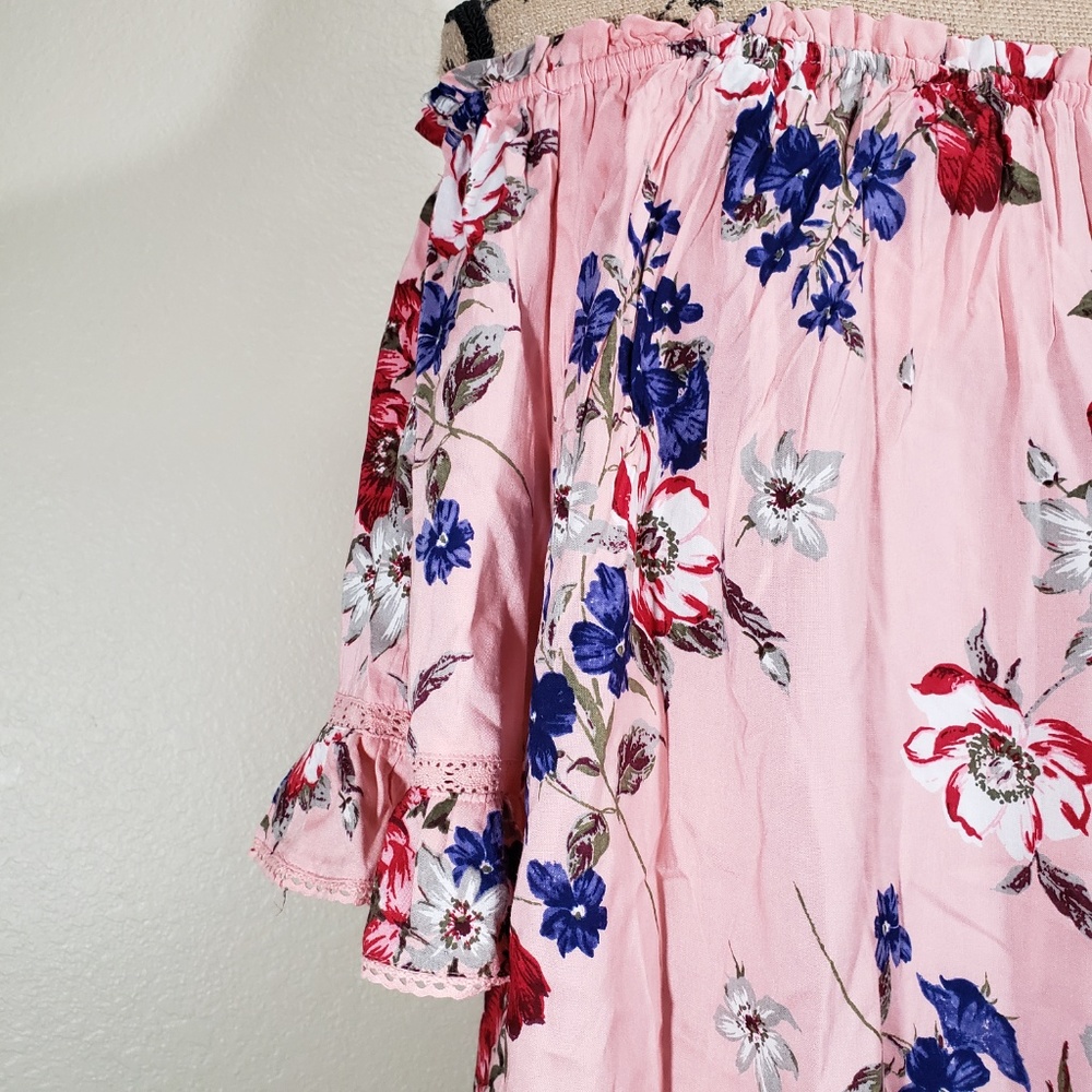 Angie Off-shoulder Floral Print Ruffle Blouse - Picture 6 of 7